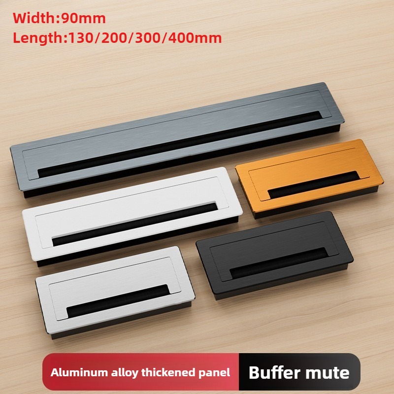 Furniture Hardware Outlet - 1 Stück Aluminiumlegierung Rechteckige Schreibtisch-Kabeldurchführung Kabellochabdeckung