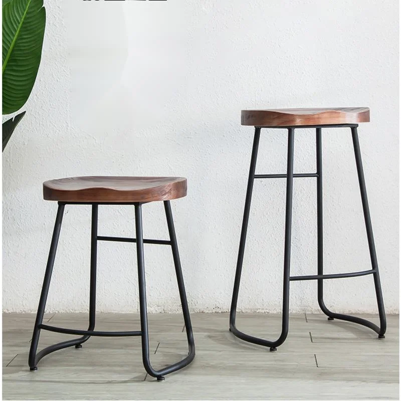 Z. A. Furniture - Einfache Moderne Eisenbarhocker, Hochbeinige Thekenhocker mit