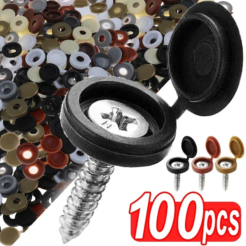 Furniture Hardware Screws - Klappbare Kunststoff-Schraubkappenabdeckung, zusammenklappbar, Schutzkappe, Knopfmuttern, Schrauben,