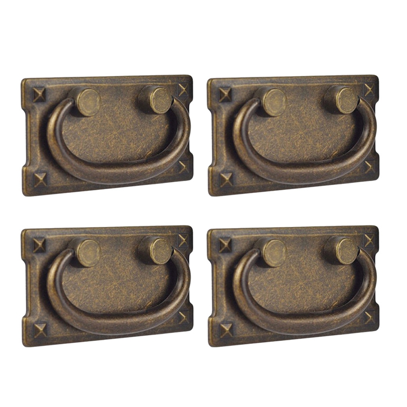 Furniture Hardware Supplies - 4Pcs Vintage Antike Bronze Schublade Ring