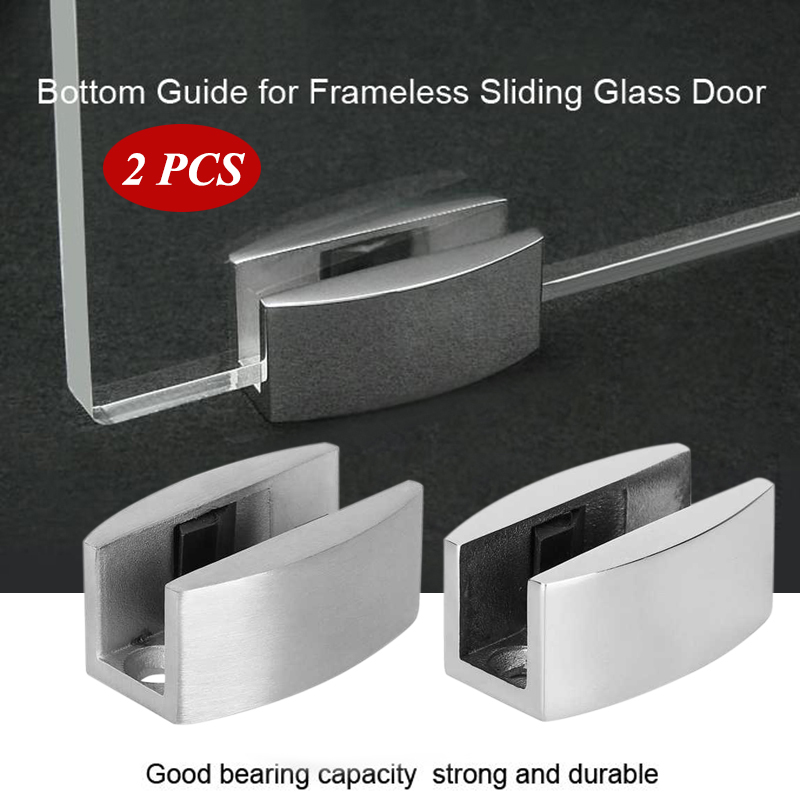 Door Stopper Heavy - 2 Stück Edelstahl 304, Glas-Schiebetürstopper, Bodenführung,