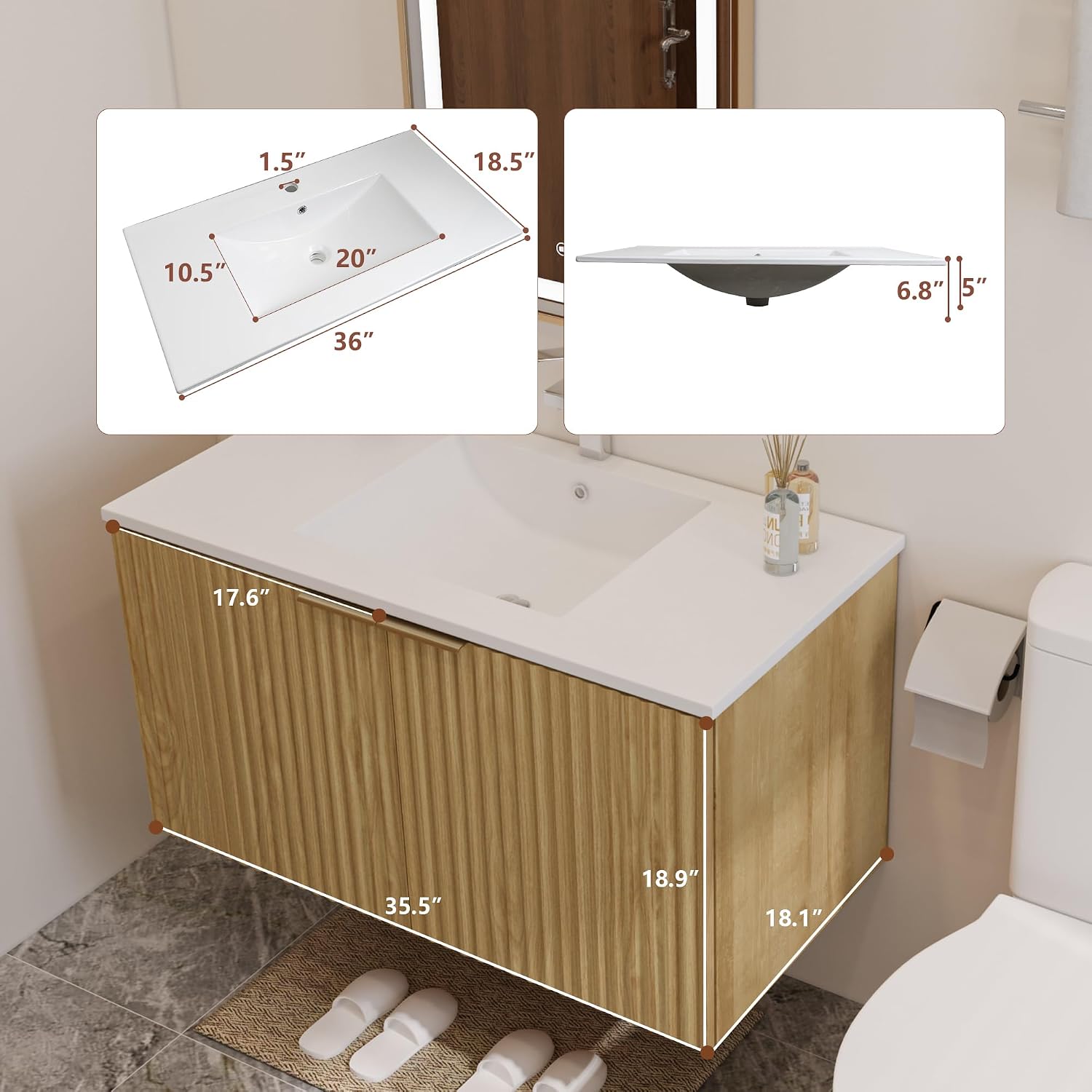 Moderner schwebender Badezimme – Furniture Hardware Fitting Bewertung und Preis
