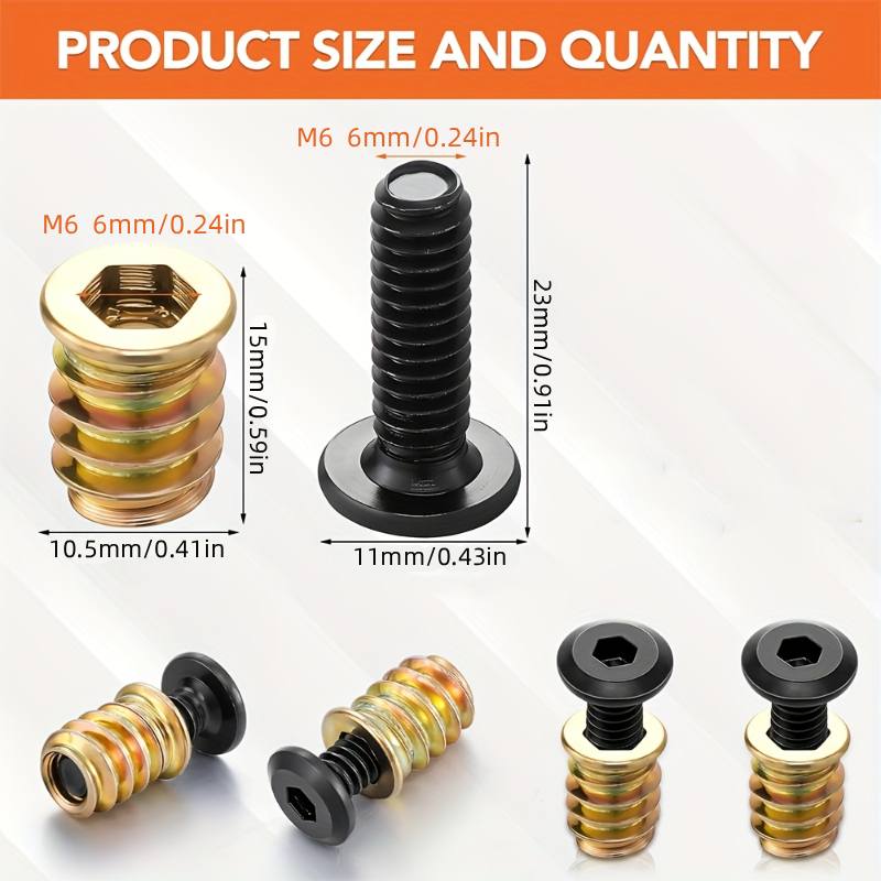 10-teiliges Gewindeeinsatz-Mut – Furniture Hardware Screws Bewertung und Preis